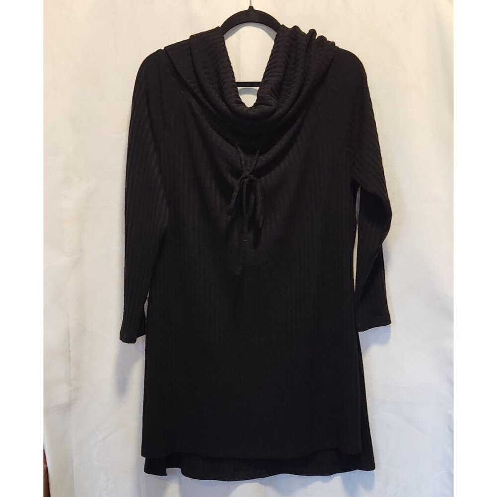 Melissa McCarthy Seven7 Off Shoulder Sweater 1X Black‎ Long Sleeve Knit Tunic